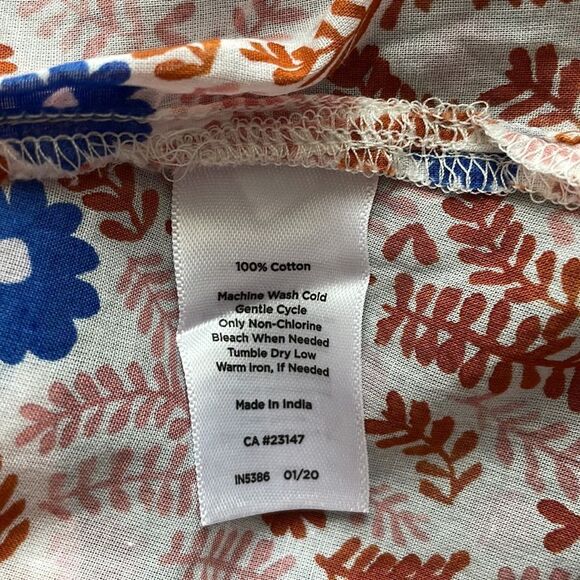 Talbots Pink and Brown Floral Pintuck Long Sleeve Blouse. Size Large. - Picture 10 of 11